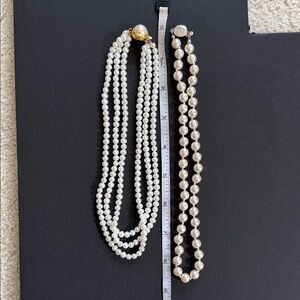 Classic White Pearl Necklace with Gold Clasp